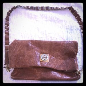Tory Burch Fold-Over Leather Crossbody Bag